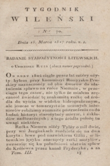 Tygodnik Wileński. T.3, Ner 70 (18 marca 1817)