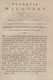 Tygodnik Wileński. T.3, Ner 71 (25 marca 1817)