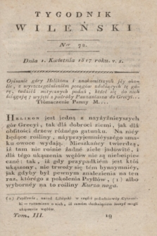 Tygodnik Wileński. T.3, Ner 72 (1 kwietnia 1817)