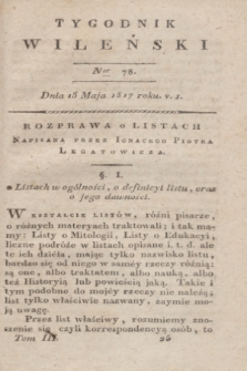 Tygodnik Wileński. T.3, Ner 78 (13 maja 1817)