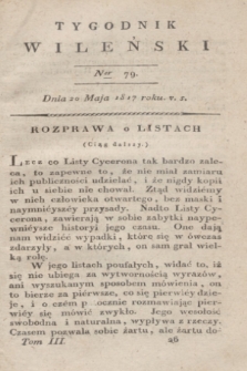 Tygodnik Wileński. T.3, Ner 79 (20 maja 1817)