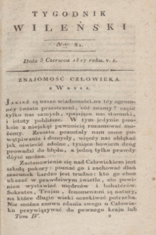 Tygodnik Wileński. T.4, Ner 81 (3 czerwca 1817)