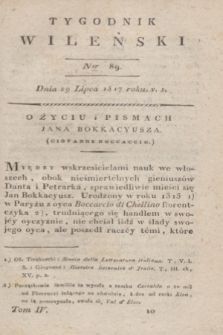 Tygodnik Wileński. T.4, Ner 89 (29 lipca 1817)