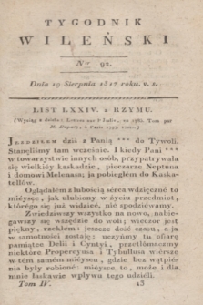 Tygodnik Wileński. T.4, Ner 92 (19 sierpnia 1817)