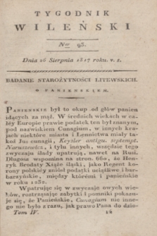 Tygodnik Wileński. T.4, Ner 93 (26 sierpnia 1817)