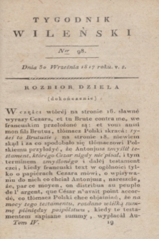 Tygodnik Wileński. T.4, Ner 98 (30 września 1817)