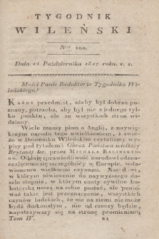 Tygodnik Wileński. T.4, Ner 100 (14 października 1817)