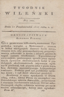 Tygodnik Wileński. T.4, Ner 101 (21 października 1817)