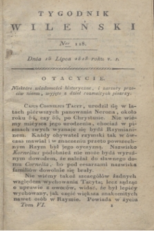 Tygodnik Wileński. T.6, Ner 118 (15 lipca 1818)