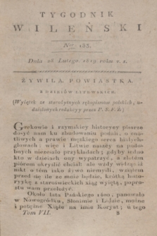 Tygodnik Wileński. T.7, Ner 133 (28 lutego 1819)