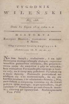 Tygodnik Wileński. T.8, Ner 143 (31 lipca 1819)