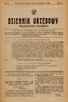 Dziennik Urzędowy Województwa Poleskiego. 1926, nr 8