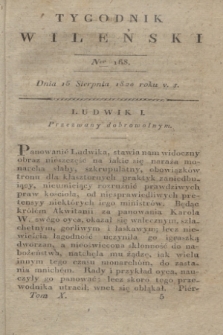Tygodnik Wileński. T.10, Ner 168 (15 sierpnia 1820)