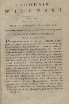 Tygodnik Wileński. T.10, Ner 175 (30 listopada 1820)