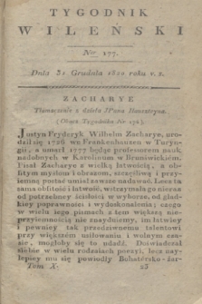 Tygodnik Wileński. T.10, Ner 177 (31 grudnia 1820)
