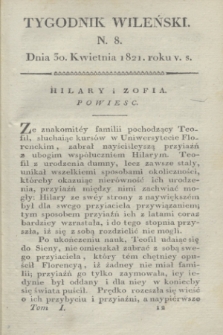 Tygodnik Wileński. T.1, N. 8 (30 kwietnia 1821)