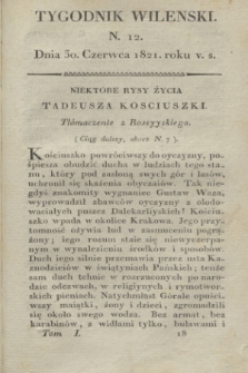 Tygodnik Wileński. T.1, N. 12 (30 czerwca 1821)