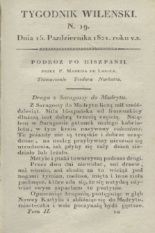 Tygodnik Wileński. T.2, N. 19 (15 października 1821)