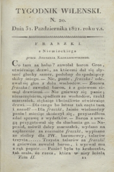 Tygodnik Wileński. T.2, N. 20 (31 października 1821)