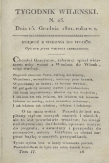 Tygodnik Wileński. T.2, N. 23 (15 grudnia 1821)