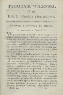 Tygodnik Wileński. T.2, N. 24 (31 grudnia 1821)