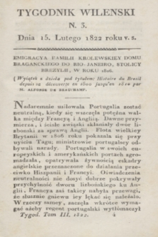 Tygodnik Wileński. T.3, N. 3 (15 lutego1822)