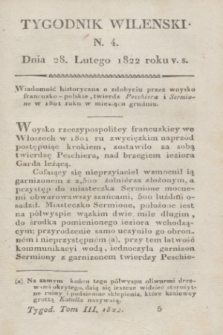 Tygodnik Wileński. T.3, N. 4 (28 lutego 1822)