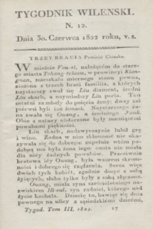 Tygodnik Wileński. T.3, N. 12 (30 czerwca 1822)