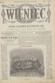 Wieniec : pismo czasowe illustrowane. R.1, T.1, № 13 (13 lutego 1872)
