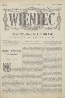 Wieniec : pismo czasowe illustrowane. R.1, T.1, № 23 (19 marca 1872)