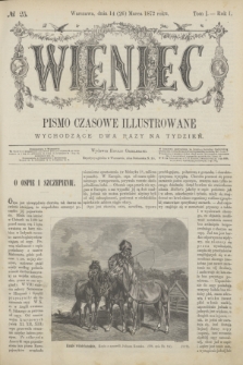 Wieniec : pismo czasowe illustrowane. R.1, T.1, № 25 (26 marca 1872) + dod.