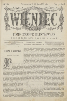 Wieniec : pismo czasowe illustrowane. R.1, T.1, № 26 (29 marca 1872) + dod.