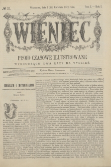 Wieniec : pismo czasowe illustrowane. R.1, T.1, № 32 (19 kwietnia 1872)