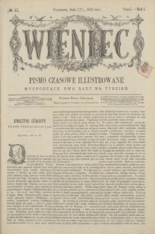 Wieniec : pismo czasowe illustrowane. R.1, T.1, № 45 (4 czerwca 1872)