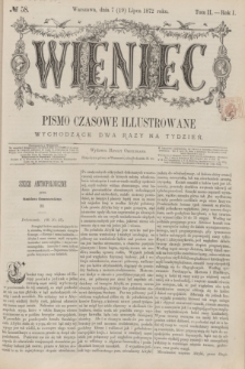Wieniec : pismo czasowe illustrowane. R.1, T.2, № 58 (19 lipca 1872)