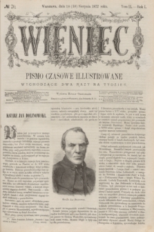 Wieniec : pismo czasowe illustrowane. R.1, T.2, № 70 (30 sierpnia 1872)