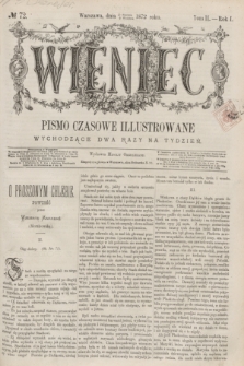 Wieniec : pismo czasowe illustrowane. R.1, T.2, № 72 (6 września 1872) + dod.