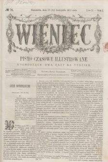 Wieniec : pismo czasowe illustrowane. R.1, T.2, № 94 (22 listopada 1872)
