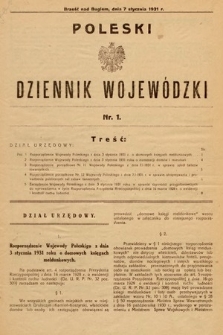 Poleski Dziennik Wojewódzki. 1931, nr 1