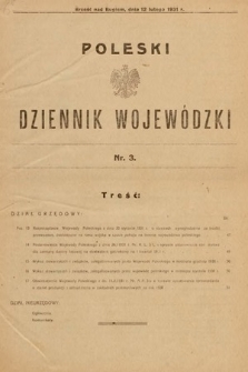 Poleski Dziennik Wojewódzki. 1931, nr 3