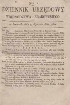 Dziennik Urzędowy Woiewodztwa Krakowskiego. 1820, [kwartał I], Nro. 2 (9 stycznia) + dod.