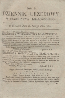Dziennik Urzędowy Woiewodztwa Krakowskiego. 1820, [kwartał I], Nro. 7 (13 lutego) + dod.