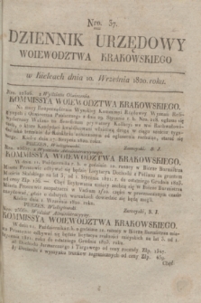 Dziennik Urzędowy Woiewodztwa Krakowskiego. 1820, [kwartał III], Nro. 37 (10 września)