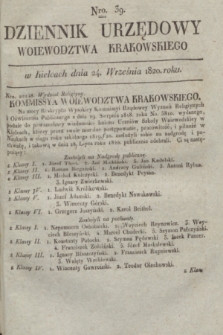 Dziennik Urzędowy Woiewodztwa Krakowskiego. 1820, [kwartał III], Nro. 39 (24 września)