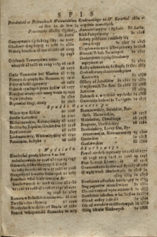 Dziennik Urzędowy Woiewodztwa Krakowskiego. Spis przedmiotów w Dziennikach Woiewództwa Krakowskiego za IV. kwartał 1830 roku
