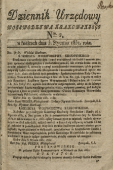 Dziennik Urzędowy Woiewodztwa Krakowskiego. 1831, Nro. 2 (5 stycznia)