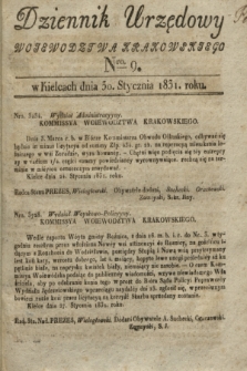 Dziennik Urzędowy Woiewodztwa Krakowskiego. 1831, Nro. 9 (30 stycznia)