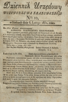 Dziennik Urzędowy Woiewodztwa Krakowskiego. 1831, Nro. 10 (6 lutego)