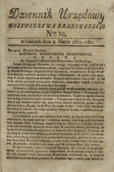 Dziennik Urzędowy Woiewodztwa Krakowskiego. 1831, Nro. 19 (9 marca)