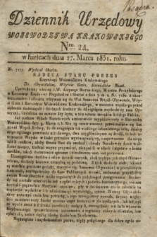 Dziennik Urzędowy Woiewodztwa Krakowskiego. 1831, Nro. 24 (27 marca)